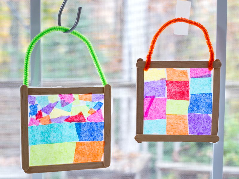tissue paper suncatcher