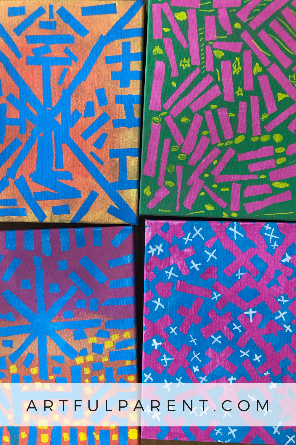 How to Create Geometric Art with Tape for Kids