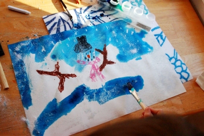  A Snow painting method for kids