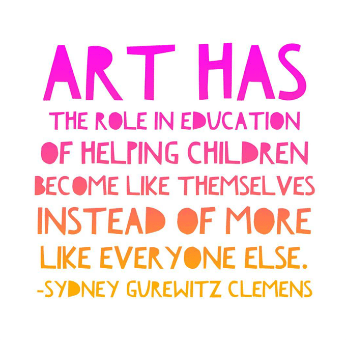 Art quote on benefits of arts for kids