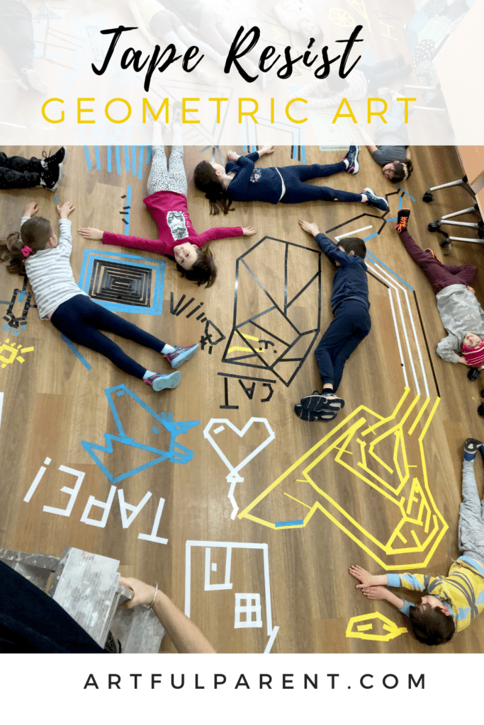 Geometric Art with Tape Resist for Kids _Pin
