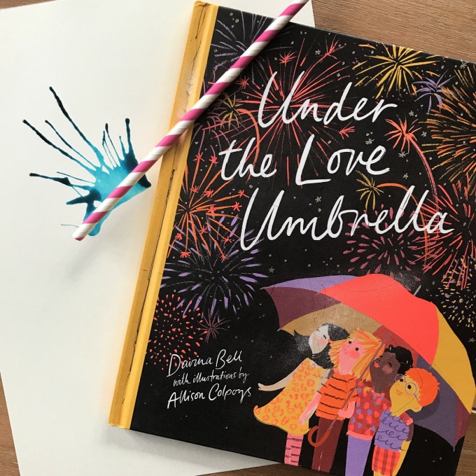Under the Love Umbrella book and straw painting