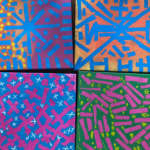 tape resist geometric art