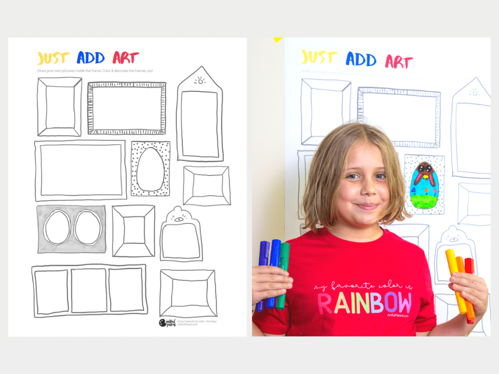 Drawing prompts with frames for kids