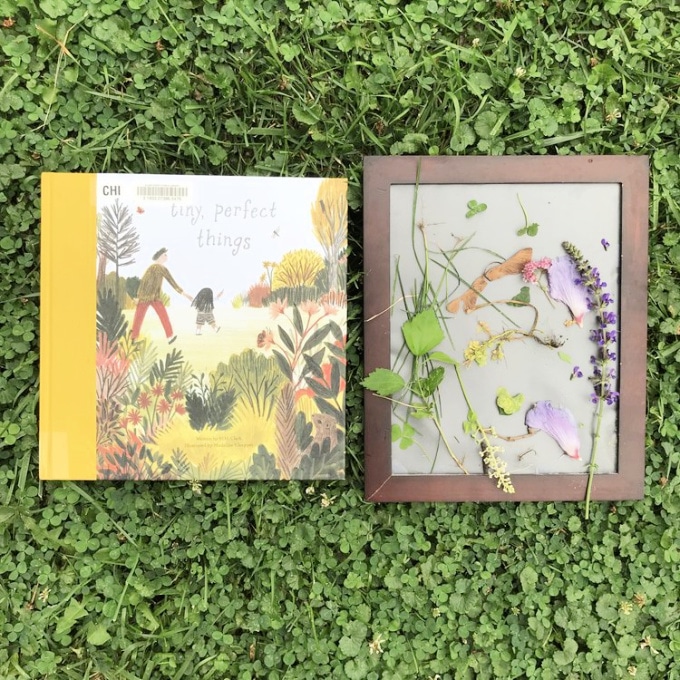 Tiny Perfect Things book and pressed flowers_Children's Books for Spring