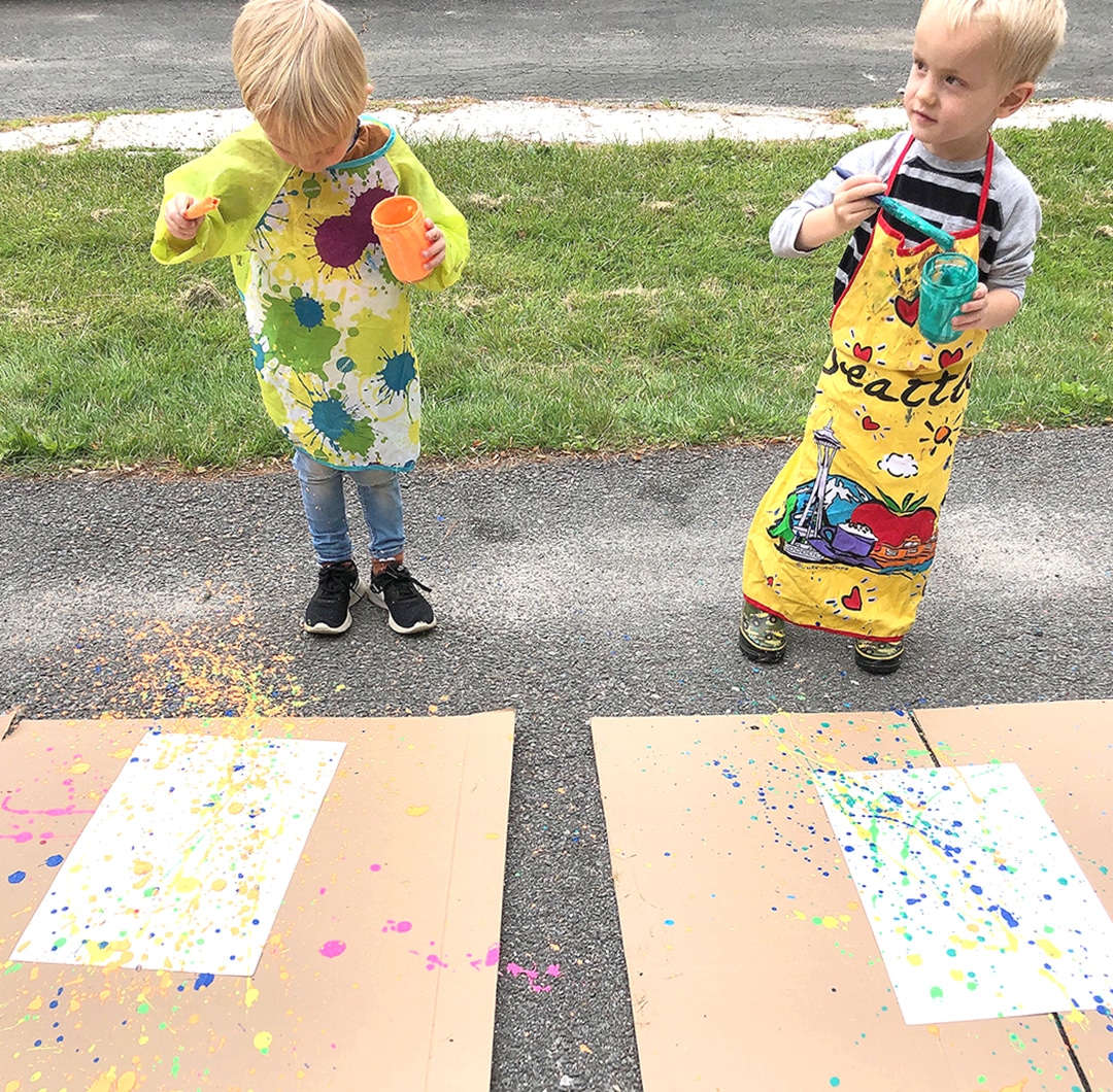 Kids splatter painting
