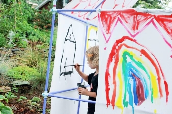 paint your own playhouse outdoor art ideas