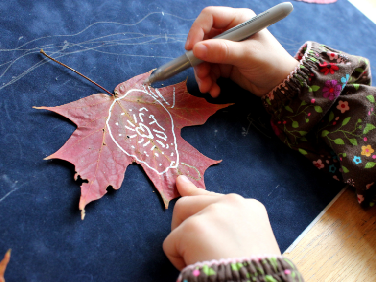 doodling on leaves