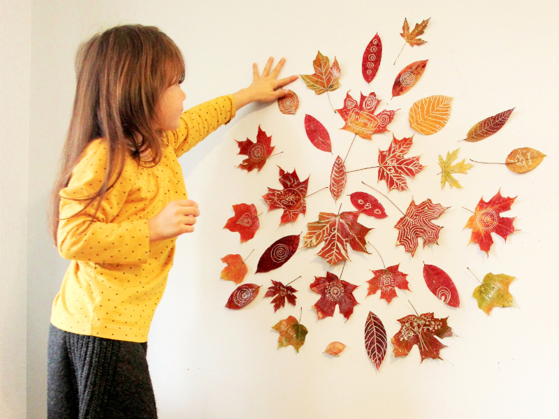 leaves on wall