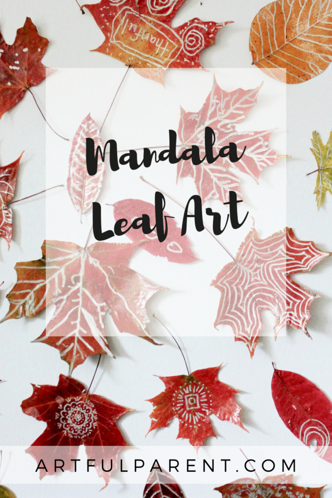 mandala leaf art pin