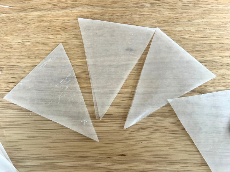 wax paper triangles