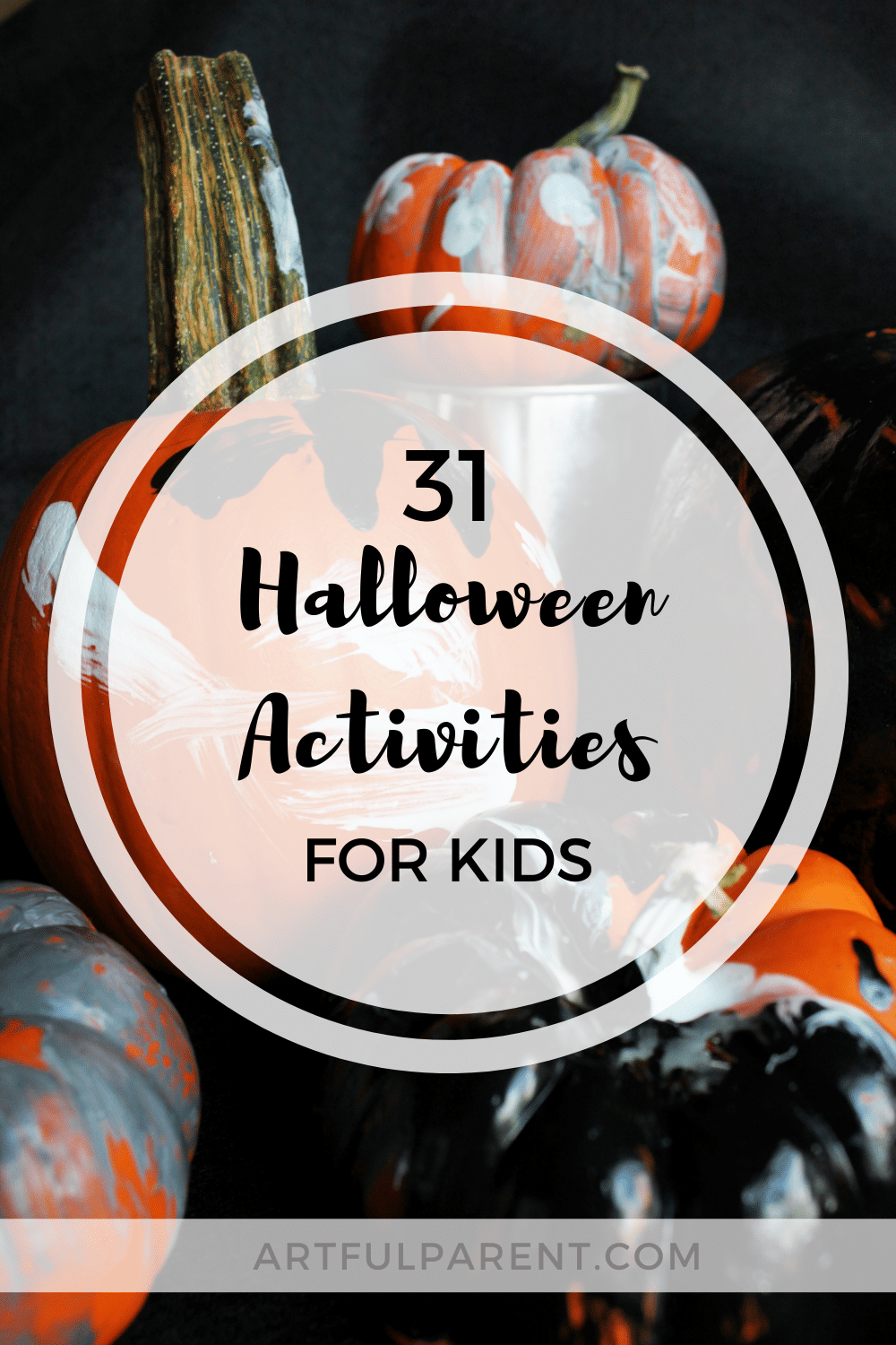 halloween activities for kids pinterest graphic