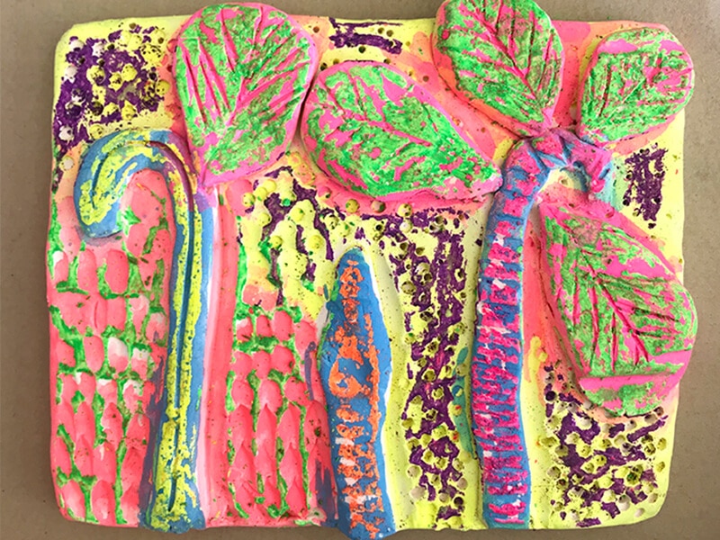 Colorful Clay Relief Tiles For Kids, Art On Tiles