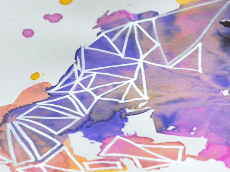 Geometric Watercolour Pattern Instant Download • Artsi