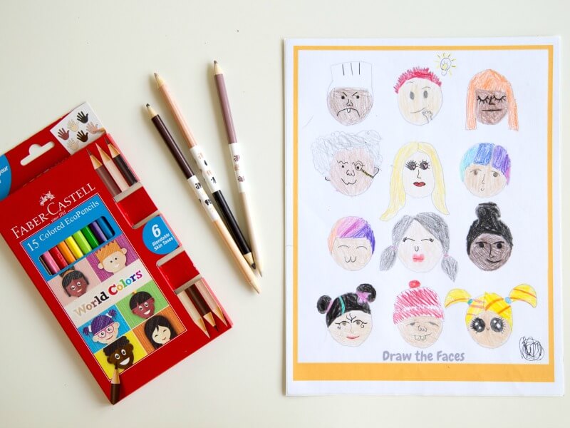drawings of faces in pencil for kids