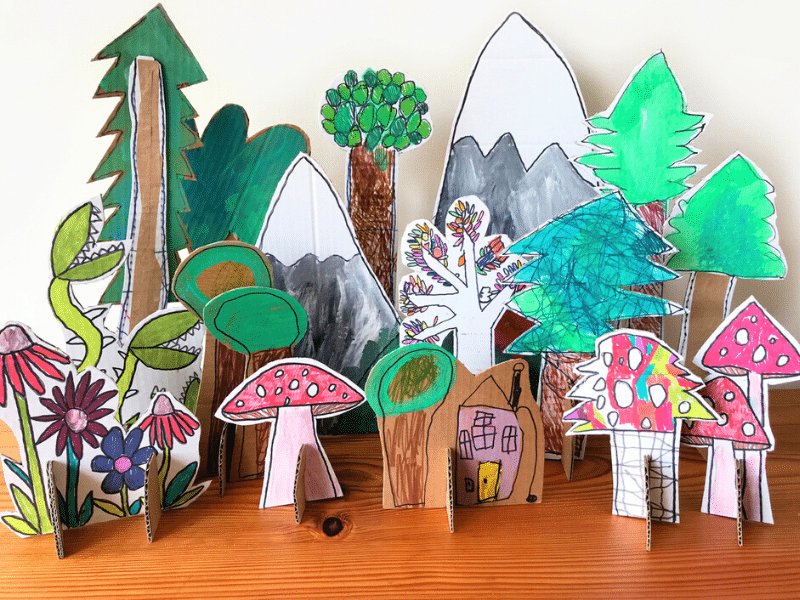 How to Create a Cardboard Art Forest - The Artful Parent