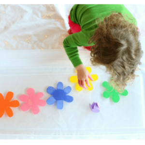 science experiment paper flower in water