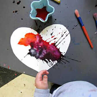 Valentine Art Toddlers - Liquid Watercolor Heart Valentine