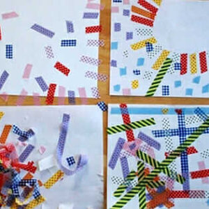 How to Make Mess-Free Tape Resist Art with Paint Sticks!