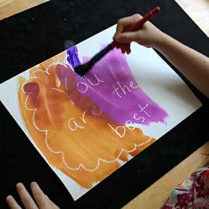Invisible ink with crayon resist - The Artful Parent