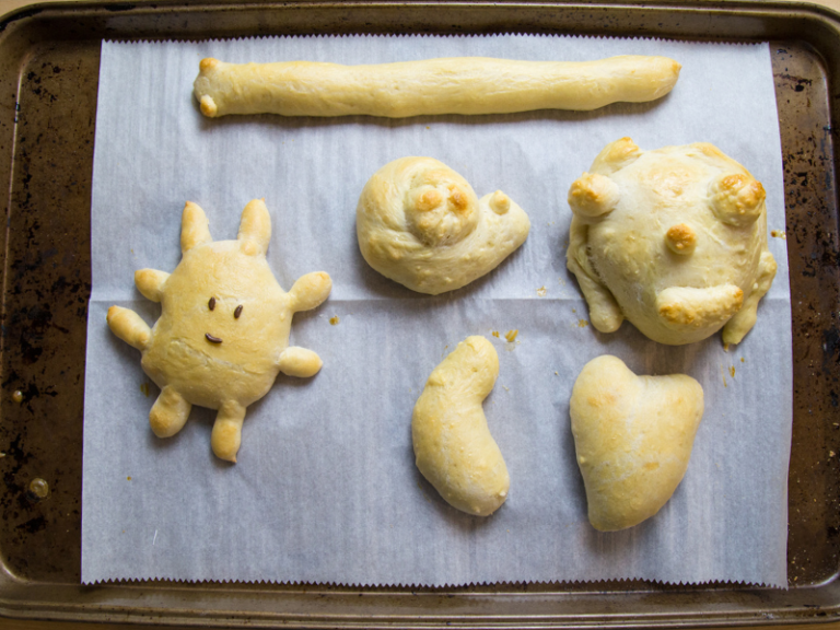 monster bread on cookie sheet