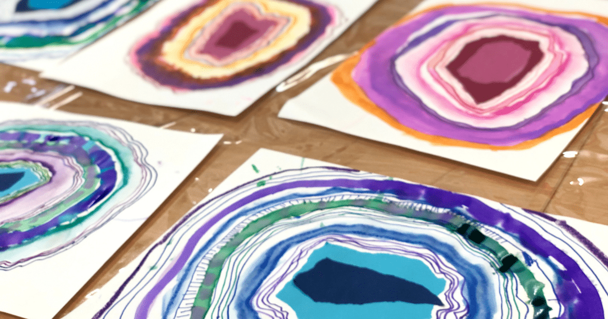 How to Paint a Watercolor Geode FB — Activity Craft Holidays, Kids, Tips