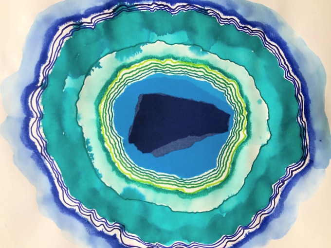 how to paint a watercolor geode _danielle falk