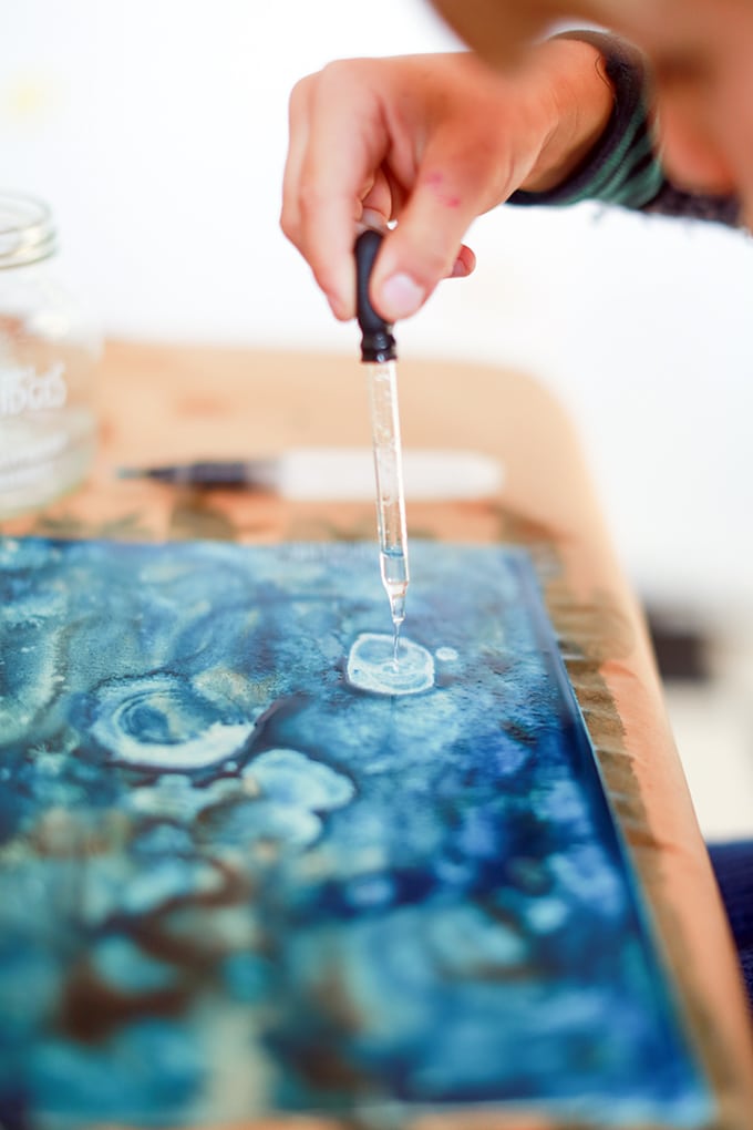 watercolor painting with alcohol resist technique