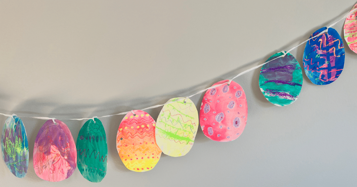 Easter Egg Art with Colorful Watercolor Resist