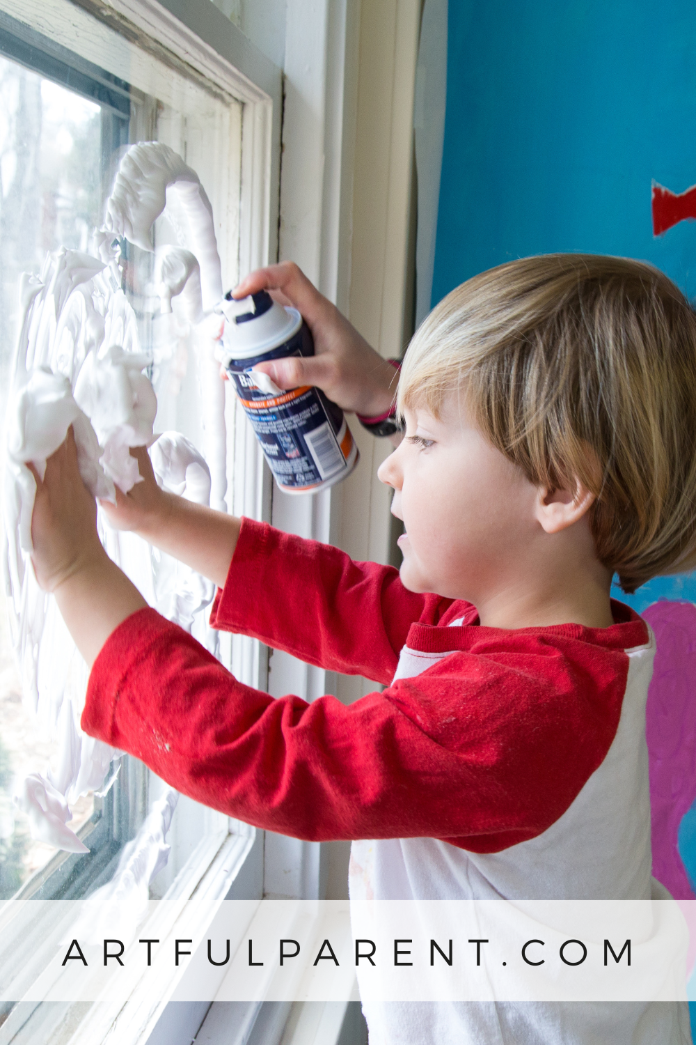 Shaving Cream Art on the Window