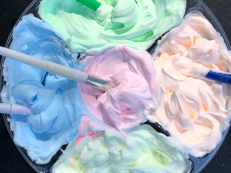 tray of foam paint
