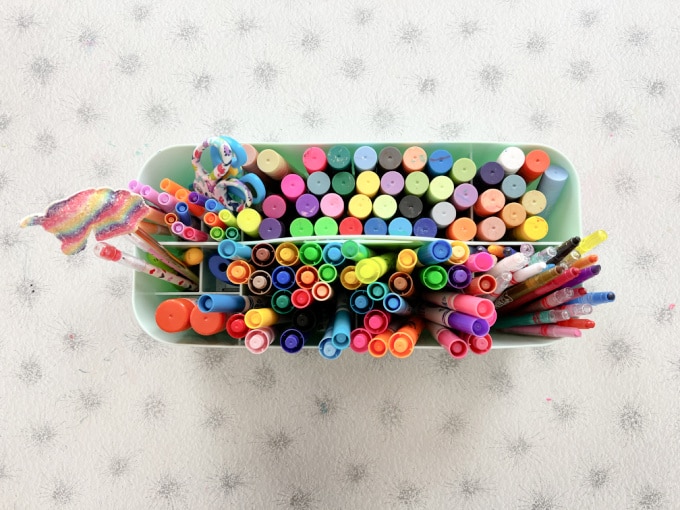 art caddy with supplies
