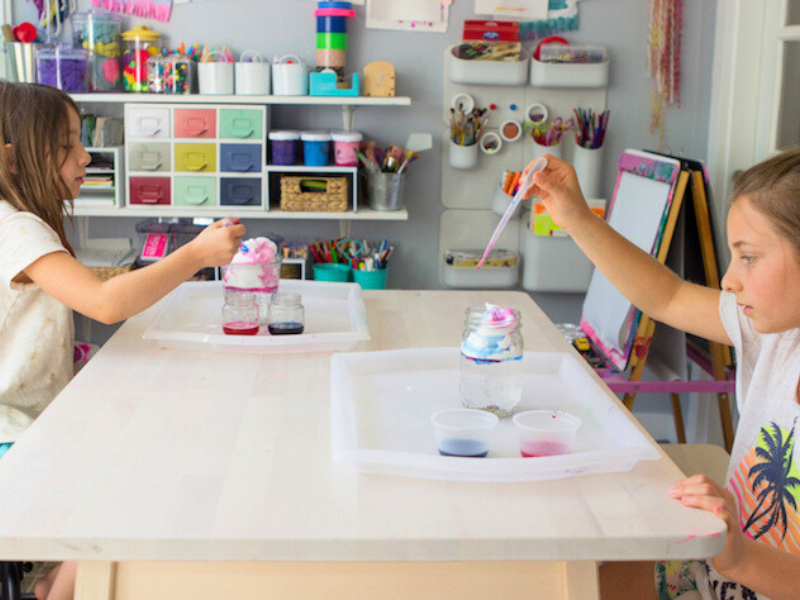 children in art room