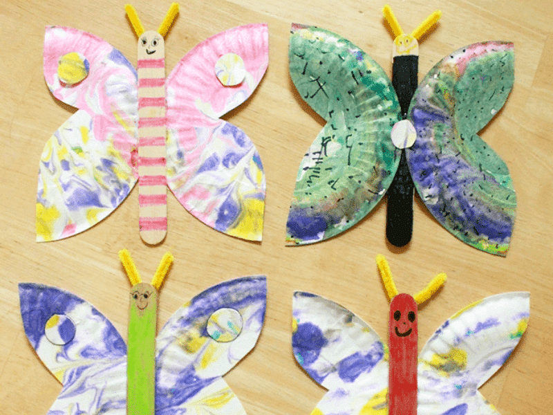 paper plate butterflies featured image