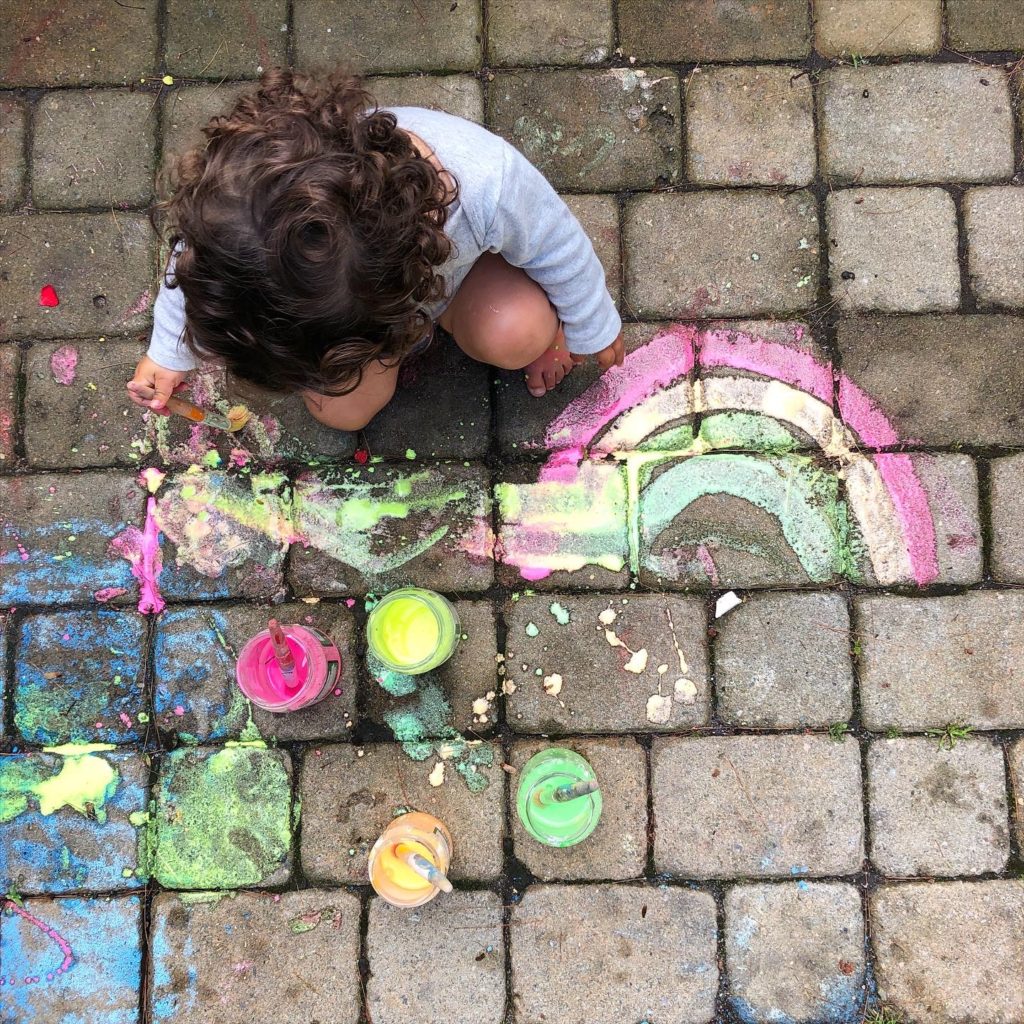 chalk painting for kids