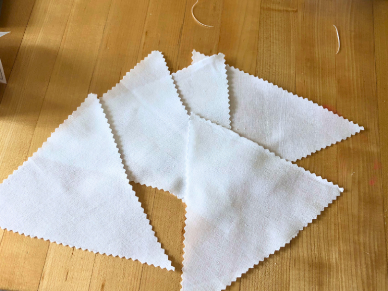 triangles cut out of fabric