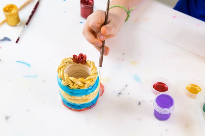 painting clay coil pots