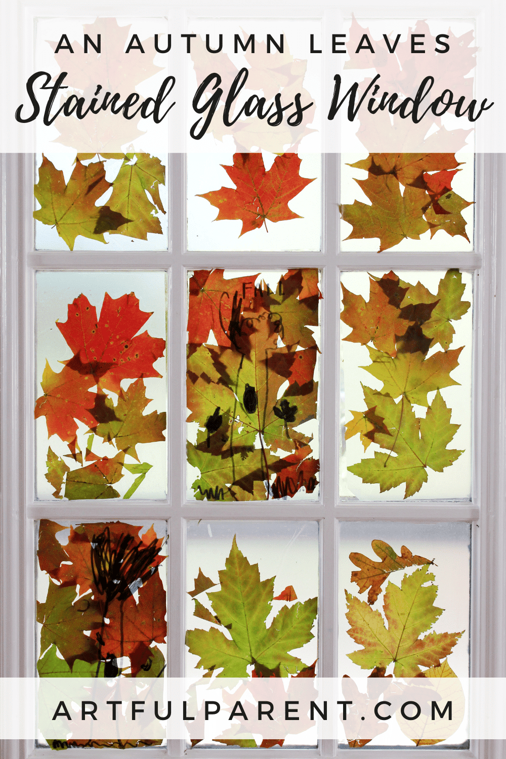 HAOSUM Stained Glass Window Hangings Ginkgo Tree Leaf Fall Autumn Decoration Thanksgiving Home Decoration Thanksgiving Gift 2PCS 4x3 Inches 