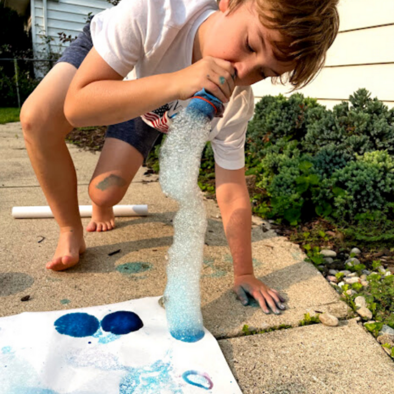 blowing bubble snakes