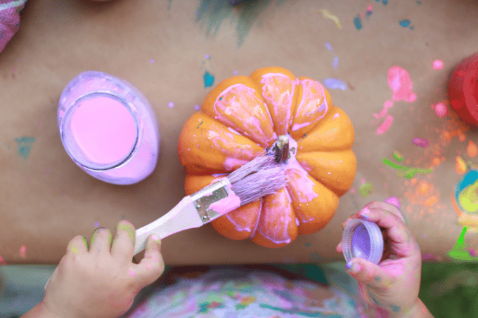 painting a pumpkin