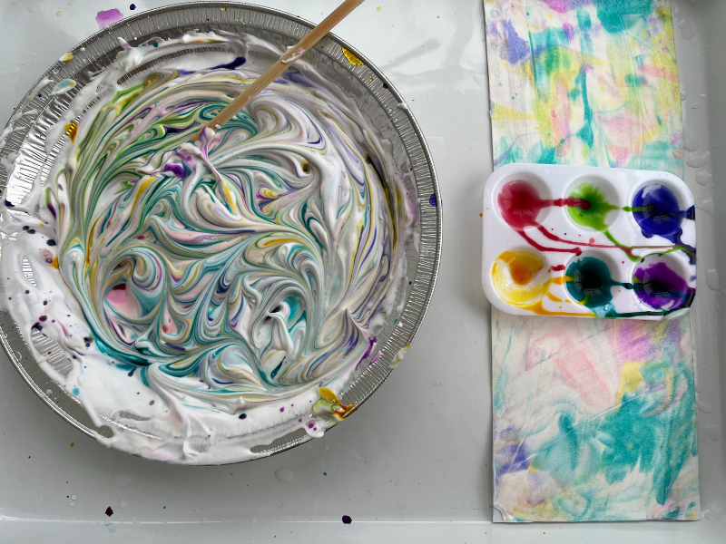 shaving cream marbling