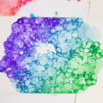 bubble print on paper