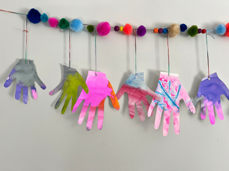 handprint art garland