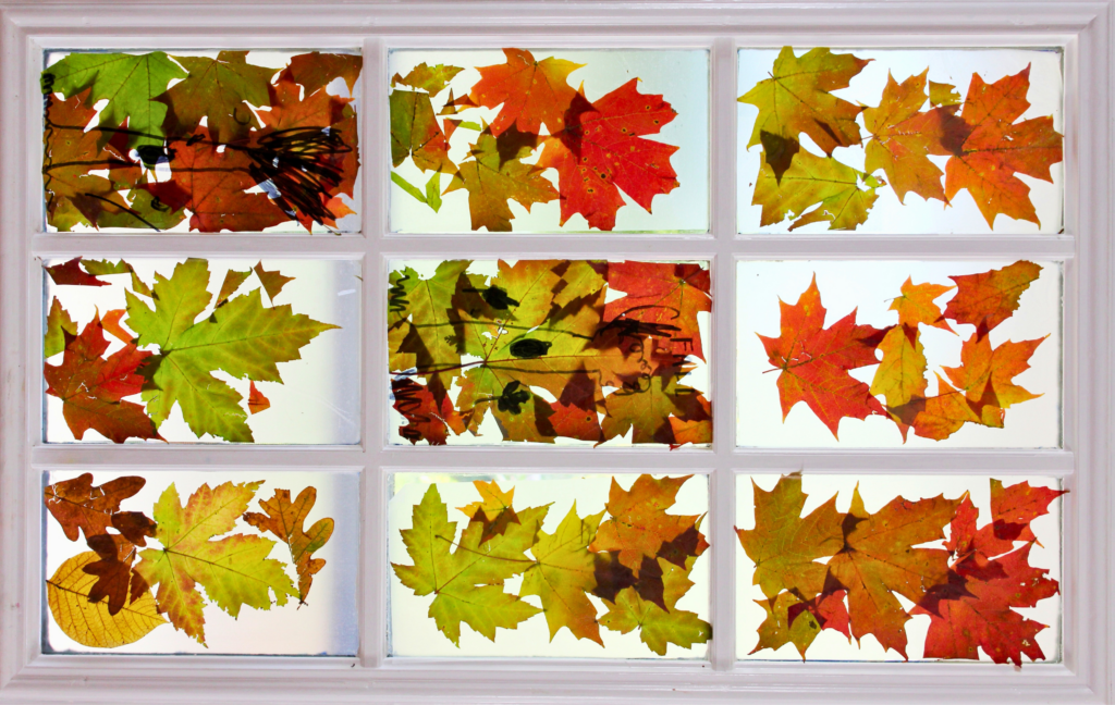autumn leaves stained glass fall craft ideas