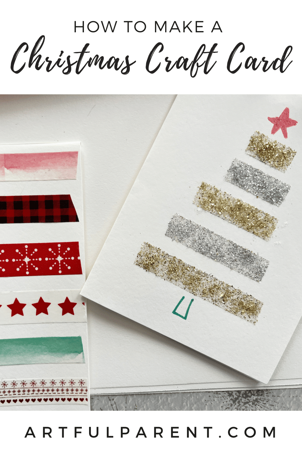 How to Make a Christmas Craft Card with Washi Tape