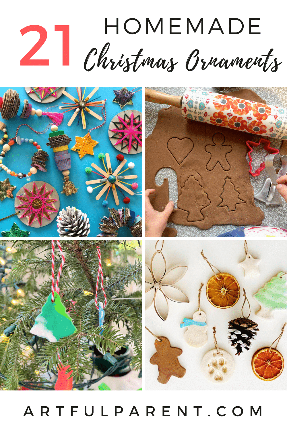 21 Homemade Christmas Ornaments + Garlands for Your Family
