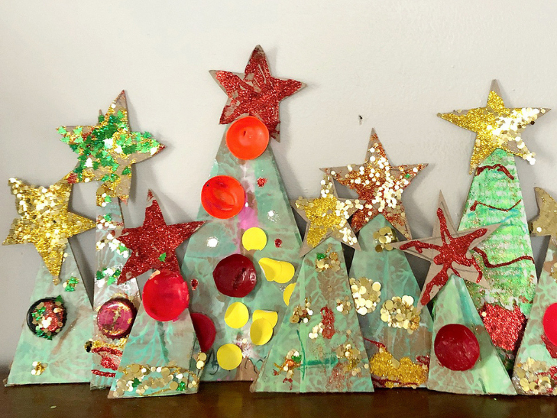 cardboard christmas trees Christmas Craft Ideas