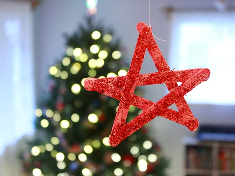 glitter star ornament