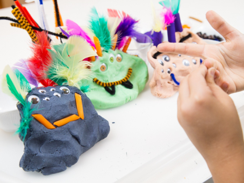 halloween playdough monsters