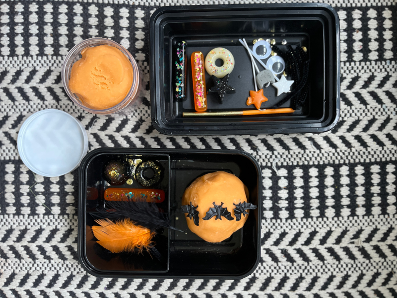 halloween playdough set up